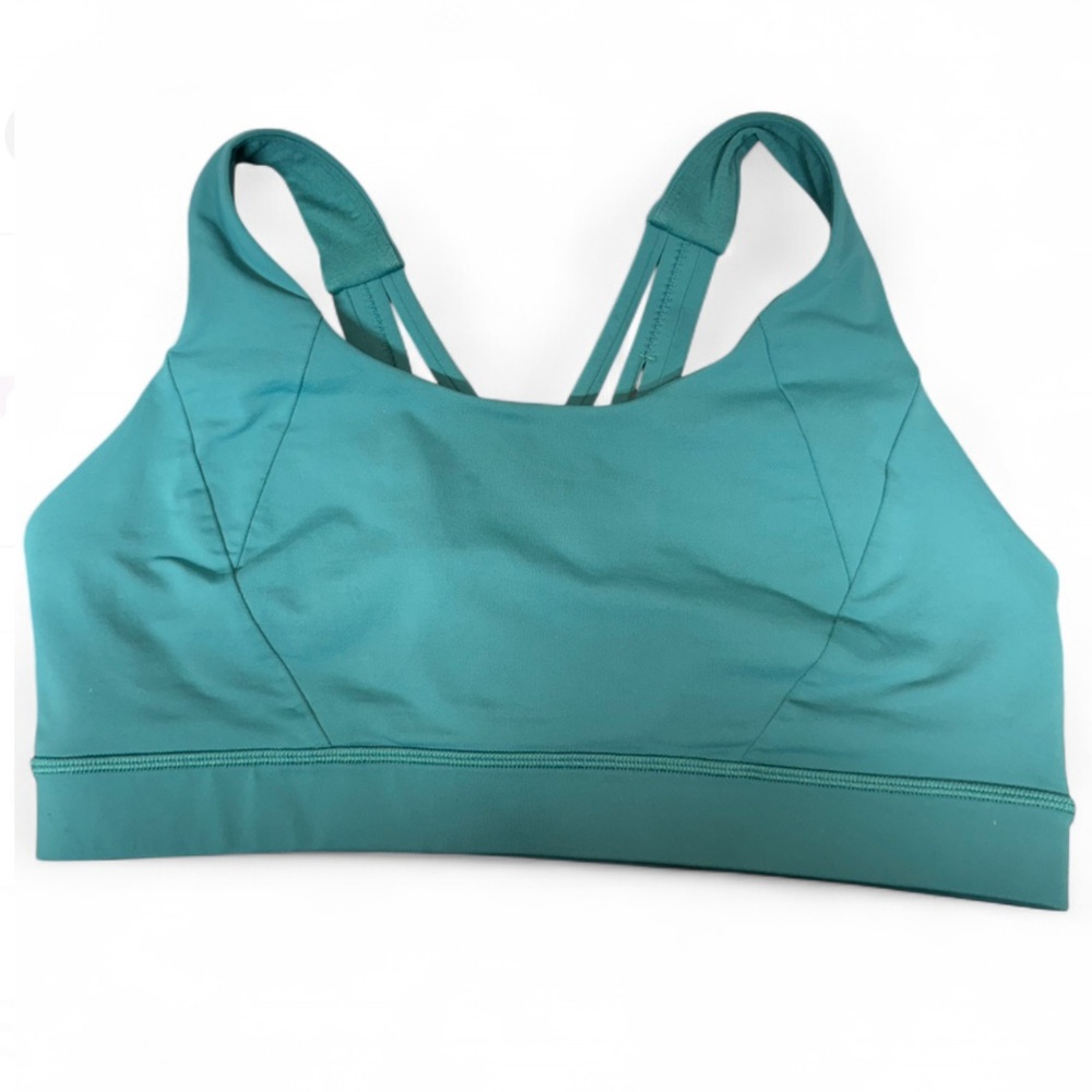 Lululemon Teal Sports Bra, size 12. Padding has been removed. Like new!